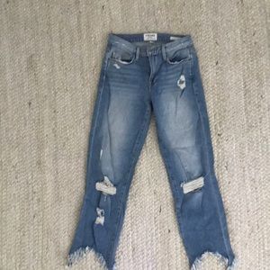 Frame Ripped Crop Jeans